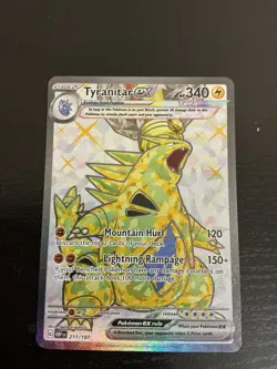 Pokemon TCG Tyranitar EX Holo Secret Rare Card 211/197 Sv03: Obsidian Flames NM - Image 1