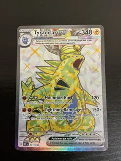 Pokemon TCG Tyranitar EX Holo Secret Rare Card 211/197 Sv03: Obsidian Flames NM - Image 3