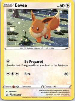 Eevee SWSH190 SWSH: Sword & Shield Promo Cards **Holo Bleed - Image 1