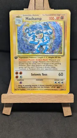Machamp 8/102 Holo Base Set Pokemon Card Holo Rare WOTC - Image 1