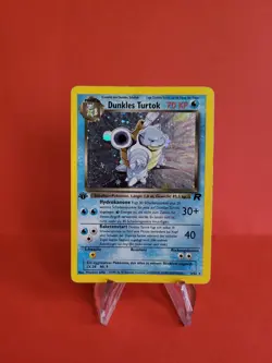 Pokemon Karte/card - Dunkles Turtok 3/82 Rocket Set Holo 1. Edition Very Good+ - Image 1