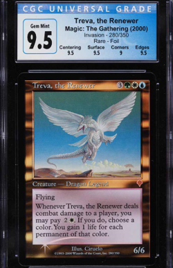 TREVA, THE RENEWER FOIL CGC 9.5 Invasion Magic MTG Graded *POP 1/5* [Luca] - Image 1