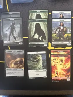 Mtg Token Lot: Soldier, Wolf, Zombie, Elemental, Treasure, Sprit. NM - Image 1