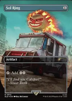 MTG Secret Lair PlayStation Twisted Metal Sol Ring Rainbow Foil Edition - Image 1