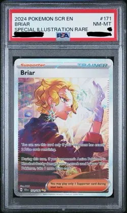 2024 POKEMON SCR EN-STELLAR CROWN SPECIAL ILLUSTRATION RARE #171 BRIAR PSA 9 - Image 1