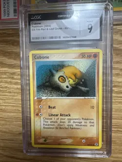 2004 Pokemon Cubone EX Fire Red And Leaf Green 60/112 CGC 9 - Image 1