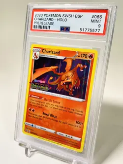 2020 POKEMON SWSH #066 CHARIZARD HOLO PSA 9 MINT PROMO PRERELEASE BLACK STAR - Image 4