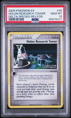 PSA 10 Pokemon EX Delta Species Holon Research Tower Reverse Holo 94/113 - Image 1