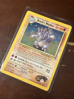 Pokemon TCG Brock's Rhydon Gym Heroes 2/132 Holo Unlimited Rare - Image 1