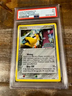 POKEMON 2006 EX Crystal Guardians MAWILE Reverse Foil #9 PSA 5 RARE Stamped - Image 1