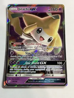 Pokemon TCG Jirachi GX Ultra Rare Halo 79/236 Unified Minds Sun & Moon series - Image 1
