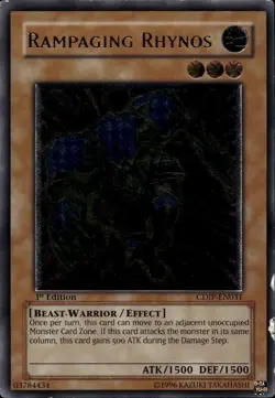 Rampaging Rhynos EU 1st Ed Ultimate Rare CDIP-EN031 Yu-Gi-Oh! - Image 1