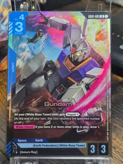 Gundam Card Game GD01-001 LR Gundam RX-78-2 Newtype Rising English - Image 1