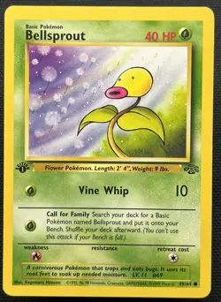 Bellsprout 1st Edition 49/64 Jungle Common Pokemon Vintage Card WOTC 1999 - HP - Image 1