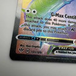 Pokemon TCG Centiskorch VMAX 191/189 Darkness Ablaze Holo Card Secret Rare NM - Image 2