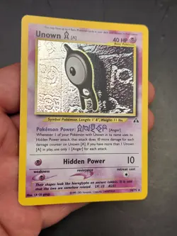 Pokemon Unown A Card 14/75 Neo Discovery Holo Rare Unlimited 2000 - Image 3