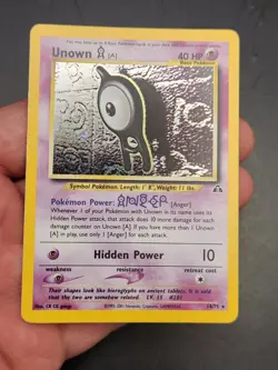 Pokemon Unown A Card 14/75 Neo Discovery Holo Rare Unlimited 2000 - Image 4