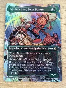 Spider-Ham, Peter Porker Borderless Foil x1, MTG, Marvel's Spider-Man, SPM, NM - Image 1