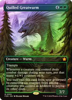 MTG FOIL Quilled Greatwurm Borderless - Foundations #339 - Image 1