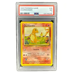 1999 POKEMON BASE SET UNLIMITED #46 CHARMANDER PSA 7 - Image 1