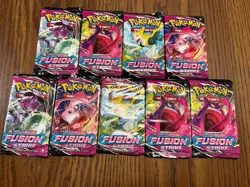 9x Lot Pokemon TCG FUSION STRIKE Booster Packs Unweighed Factory Sealed 1/4 Box - Image 1