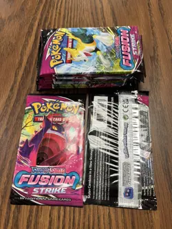 9x Lot Pokemon TCG FUSION STRIKE Booster Packs Unweighed Factory Sealed 1/4 Box - Image 2