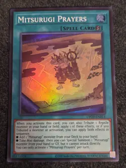 Yugioh Mitsurugi Prayers Super Rare OP29-EN011 Near Mint - Image 1