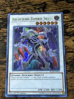 YU-GI-OH ARCHFIEND ZOMBIE SKULL BLLR ULTRA RARE LP - Image 1