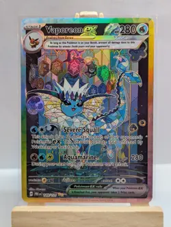 Custom Fan Art Vaporeon EX Tera High Quality Custom Card Foil Finish - Image 2