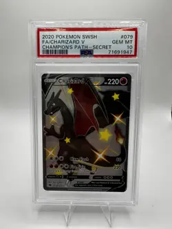PSA 10 GEM MINT Charizard V 079/073 Champions Path Holo Pokemon Card - Image 1