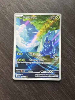 Pokemon TCG Heracross Paldea Evolved Holo Card 194/193 Illustration Rare - Image 1
