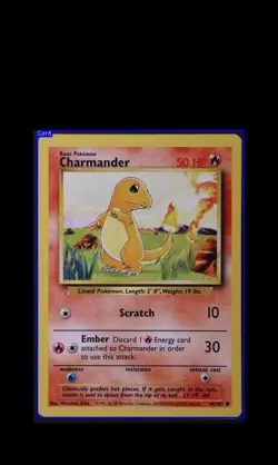 Charmander Pokemon Card (1995, 96, 98 Nintendo Creatures) - Image 4