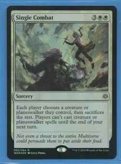 MTG: PreRelease Promo: War of the Spark: Single Combat: FOIL - Image 1