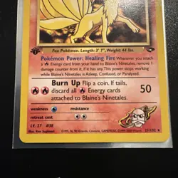 BLAINE'S NINETALES 21/132 1ST EDITION GYM CHALLENGE POKEMON TCG - Image 4