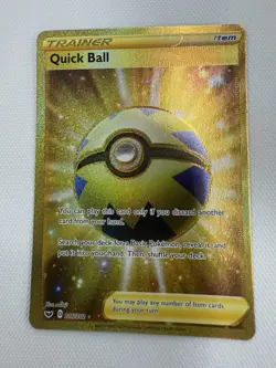 Pokemon TCG Trainer Quick Ball Secret Rare Sword & Shield Base Set 216/202 - Image 1