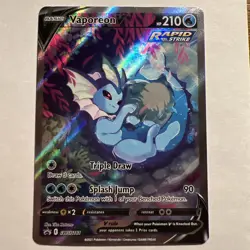 2021 POKEMON SWSH BLACK STAR PROMO 181 FULL ART/VAPOREON V VAPOREON VMAX PREMIUM - Image 1