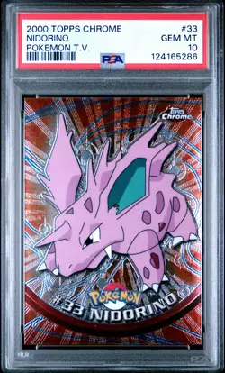 2000 TOPPS CHROME POKEMON T.V. #33 NIDORINO PSA 10 - Image 1
