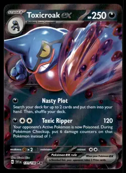 TOXICROAK EX [HOLO] - 131/198- SCARLET & VIOLET SVI DBL RARE ENGLISH - NM - Image 1