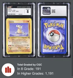 CGC 8 NM/MINT - CUBONE 50/64 - JUNGLE 1st EDITION - 1999 Pokemon - Image 3