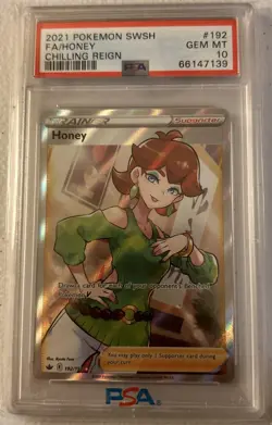 Honey 2021 Pokemon Chilling Reign 192/198 Full Art Trainer PSA 10 GEM MINT - Image 1