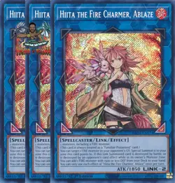 Yugioh! 3x Hiita the Fire Charmer, Ablaze RA04-EN074 Secret Rare 1st Ed NM - Image 1