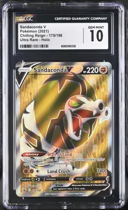 ?? CGC 10 Sandaconda V 175/198 SWSH Chilling Reign Pokemon Card - Image 1