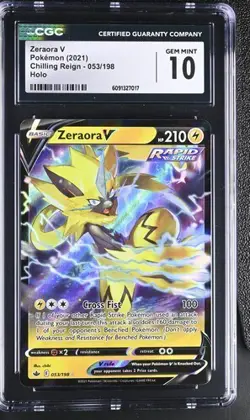 ?? CGC 10 Zeraora V 2021 Pokemon Chilling Reign 053/198 Pokemon Card 2021 - Image 1