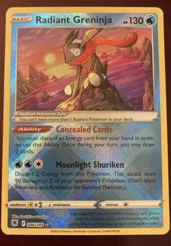 Radiant Greninja 046/189 Sword & Shield Astral Radiance Holo Pokemon TCG Card NM - Image 2
