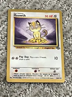 Meowth 56/64 Gold Bordered Rare 1999 Fruit Roll Promo Meowth - Pokemon Card Rare - Image 4