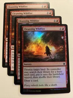 FOIL CLEANSING WILDFIRE X4 Zendikar Rising ZNR Magic 2-Foil MTG NM/MINT CARD - Image 1
