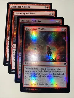 FOIL CLEANSING WILDFIRE X4 Zendikar Rising ZNR Magic 2-Foil MTG NM/MINT CARD - Image 2