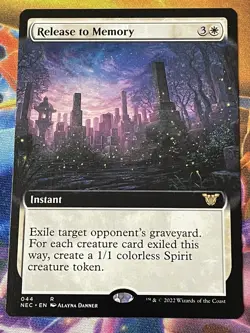 MTG - 1x Release to Memory - Extended Art Neon Dynasty NM - Image 1