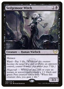 MTG - 1 x Sedgemoor Witch & 4 x Pest Tokens - Strixhaven (STX) - M/NM - Image 1