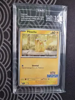 2025 Pokemon Pikachu Illustration Contest #214 Black Star Promo TAG 10 Gem Mint - Image 1